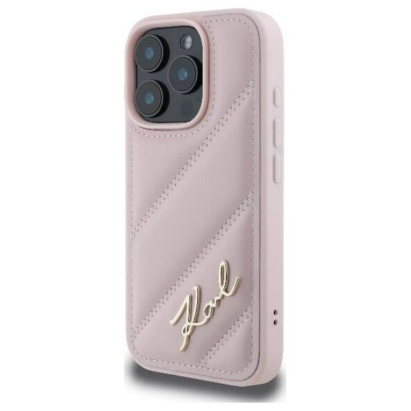 Karl Lagerfeld Karl Lagerfeld KLHCP16LPQDSMGP iPhone 16 Pro 6.3" różowy/pink hardcase Quilted Signature