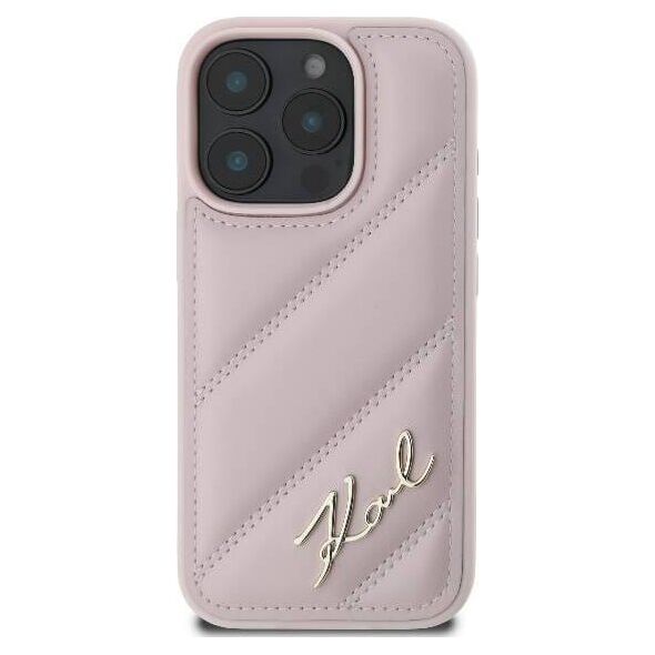 Karl Lagerfeld Karl Lagerfeld KLHCP16LPQDSMGP iPhone 16 Pro 6.3" różowy/pink hardcase Quilted Signature
