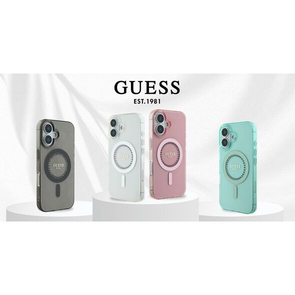 Guess Guess GUHMP16XPFTDTEP iPhone 16 Pro Max 6.9" różowy/pink hardcase IML Rhinestones MagSafe