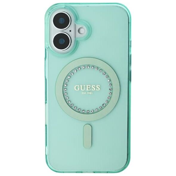 Guess Guess GUHMP16XPFTDTEN iPhone 16 Pro Max 6.9" zielony/green hardcase IML Rhinestones MagSafe