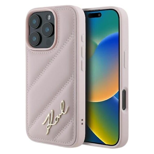Karl Lagerfeld Karl Lagerfeld KLHCP16XPQDSMGP iPhone 16 Pro Max 6.9" różowy/pink hardcase Quilted Signature