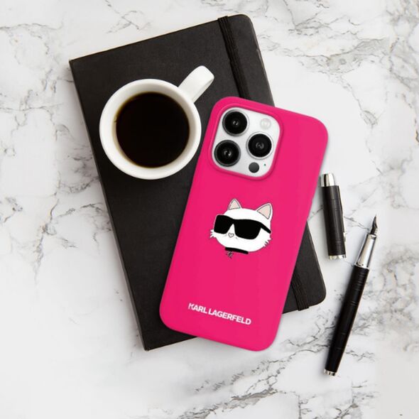 Karl Lagerfeld Karl Lagerfeld KLHMP16SSCHPPLF iPhone 16 6.1" fuksja/fuschia hardcase Silicone Choupette Head Print MagSafe