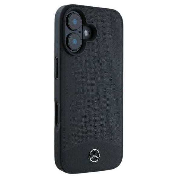 Mercedes Mercedes MEHMP16S23RBARK iPhone 16 6.1" czarny/black hardcase Textured And Plain Leather MagSafe