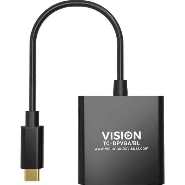 Προσαρμογέας AV Vision VISION Επαγγελματικός προσαρμογέας εγκατάστασης USB-C σε VGA - 30 ΧΡΟΝΙΑ ΕΓΓΥΗΣΗ - συνδέεται σε USB-C και έχει μια κανονικού μεγέθους θύρα VGA - Μέγιστη ανάλυση 2560 x 1600 στα 60 Hz - USB-C 3.1 (M) σε VGA (F) - Οδηγός