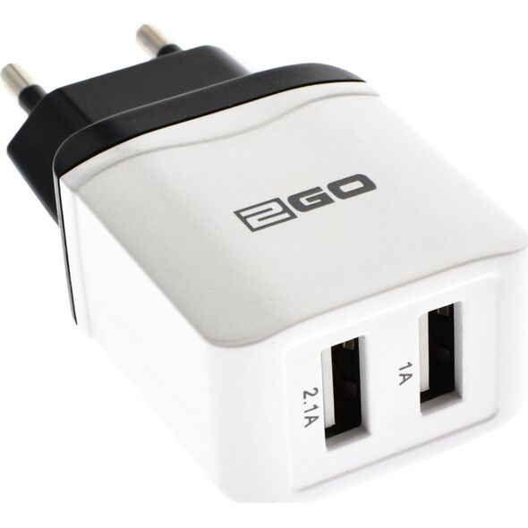 Φορτιστής 2GO 2GO Ladegerät 10,5W 2-Port 2x USB-A, λευκό