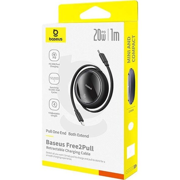 Kabel USB Baseus Kabel USB Baseus Free2Pull USB-C do iP 20W 1m (czarny)