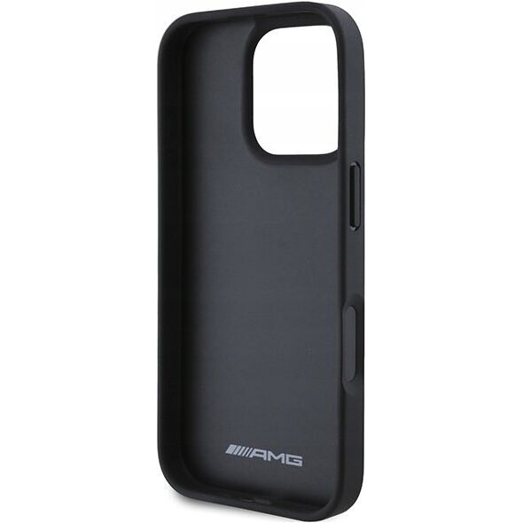 Mercedes AMG AMHCP16XGSEBK iPhone 16 Pro Max 6.9" czarny/black hardcase Leather Debossed Lines Black Logo