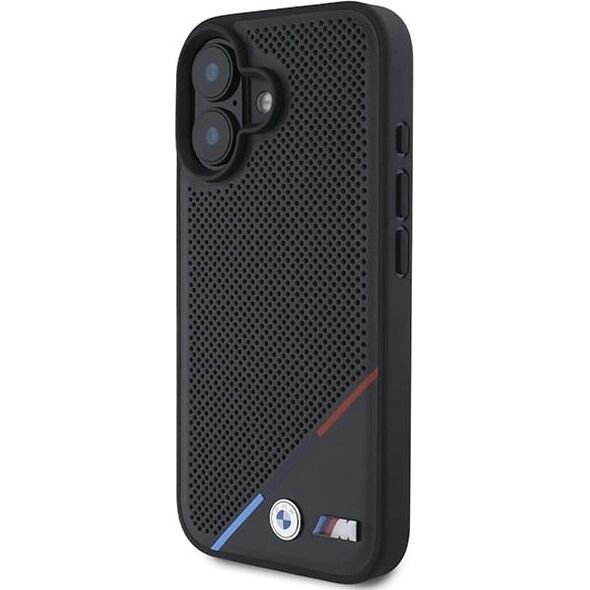 BMW BMW BMHMP16M23PUPDK iPhone 16 Plus 6.7" czarny/black hardcase M Perforated Tricolor Line MagSafe