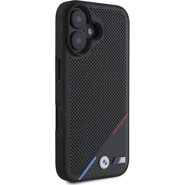 BMW BMW BMHMP16M23PUPDK iPhone 16 Plus 6.7" czarny/black hardcase M Perforated Tricolor Line MagSafe