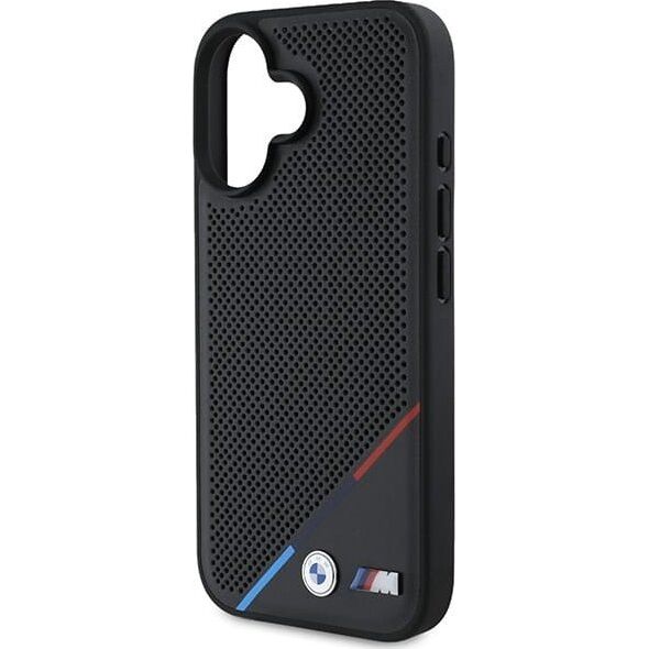 BMW BMW BMHMP16M23PUPDK iPhone 16 Plus 6.7" czarny/black hardcase M Perforated Tricolor Line MagSafe