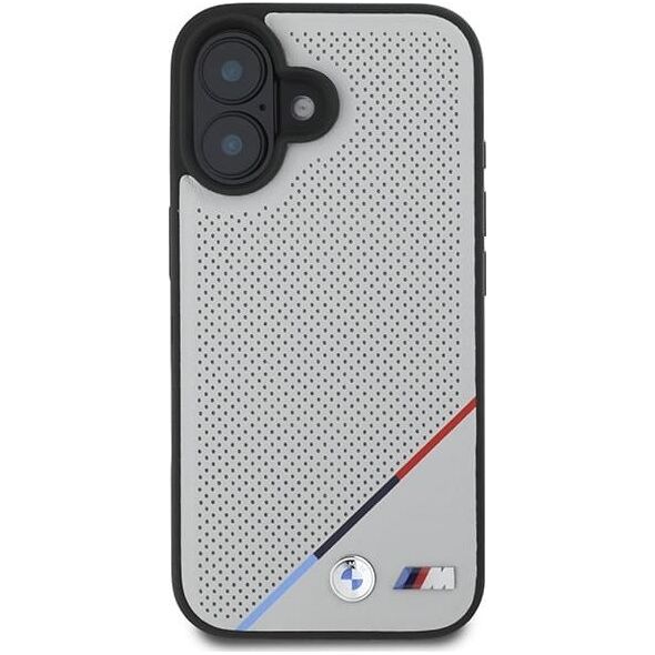 BMW BMW BMHMP16S23PUPDG iPhone 16 6.1" szary/grey hardcase M Perforated Tricolor Line MagSafe