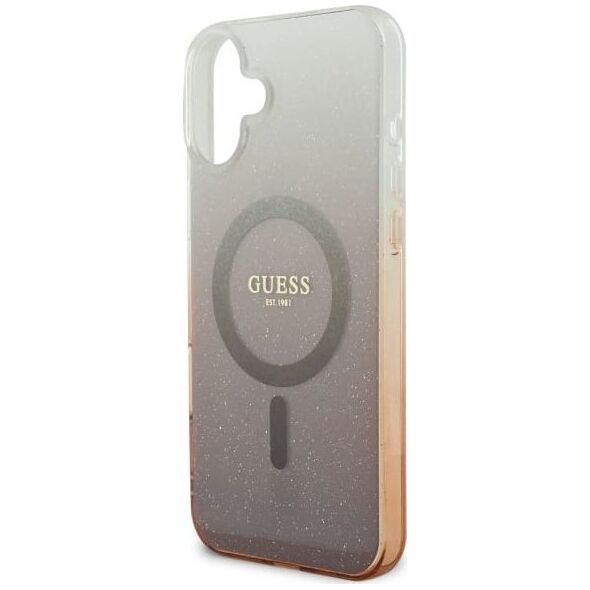 Guess Guess GUHMP16SHGRCELW iPhone 16 6.1" brązowy/brown hardcase IML Glitter Gradient MagSafe