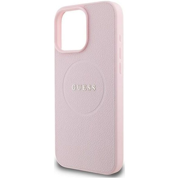 Guess Guess GUHMP16LPGHSMMP iPhone 16 Pro 6.3" różowy/pink hardcase Grained Ring MagSafe