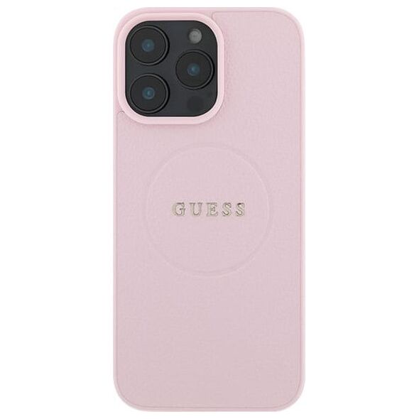 Guess Guess GUHMP16LPGHSMMP iPhone 16 Pro 6.3" różowy/pink hardcase Grained Ring MagSafe