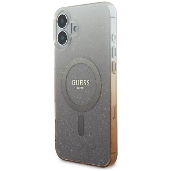 Guess Guess GUHMP16MHGRCELW iPhone 16 Plus 6.7" brązowy/brown hardcase IML Glitter Gradient MagSafe