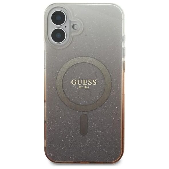 Guess Guess GUHMP16MHGRCELW iPhone 16 Plus 6.7" brązowy/brown hardcase IML Glitter Gradient MagSafe
