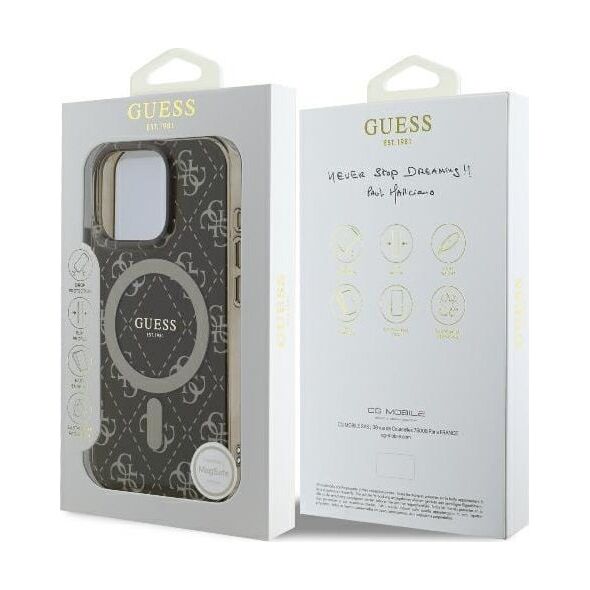 Guess Guess GUHMP16XH4DTEW iPhone 16 Pro Max 6.9" brązowy/brown hardcase IML 4G Background MagSafe