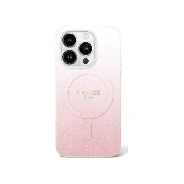 Guess Guess GUHMP16LHGRCELP iPhone 16 Pro 6.3" różowy/pink hardcase IML Glitter Gradient MagSafe