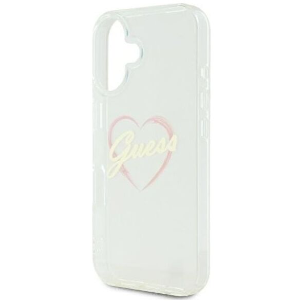 Guess Guess GUHCP16SHCHGSPT iPhone 16 6.1" przeźroczysty/transparent hardcase IML Heart