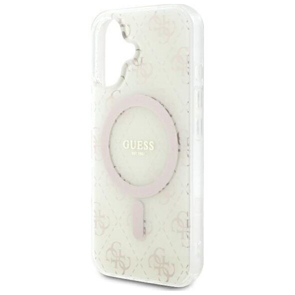 Guess Guess GUHMP16SH4DTEH iPhone 16 6.1" biały/white hardcase IML 4G Background MagSafe