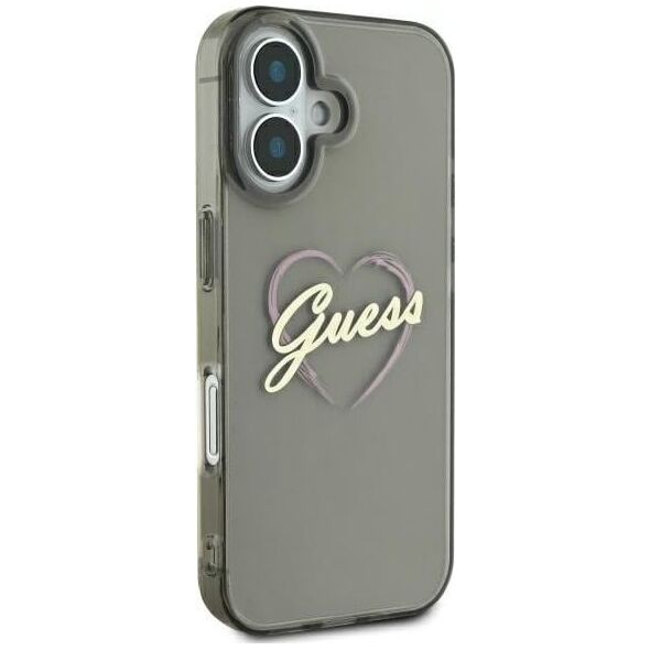 Guess Guess GUHCP16SHCHGSPK iPhone 16 6.1" czarny/black hardcase IML Heart
