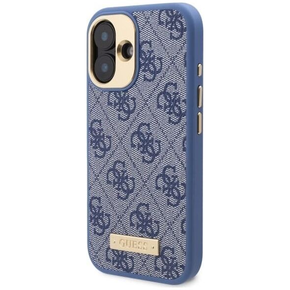 Guess Guess GUHMP16SU4GPRB iPhone 16 6.1" niebieski/blue hardcase 4G Logo Plate MagSafe