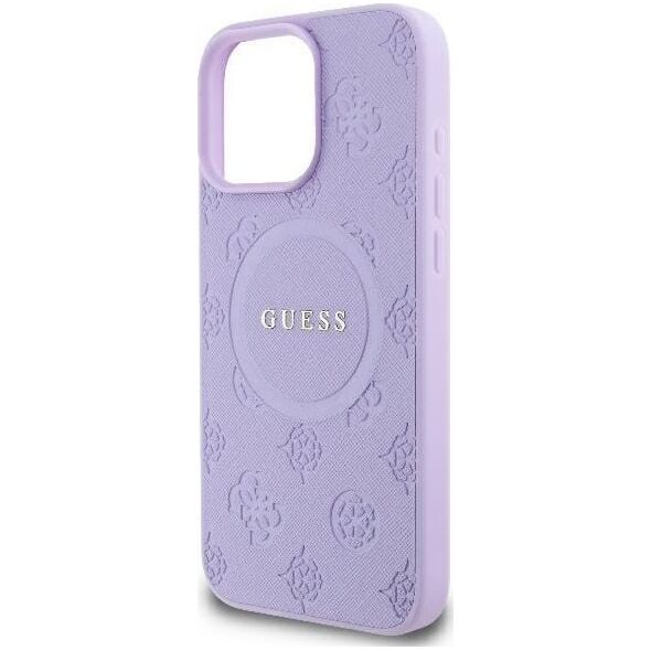 Guess Guess GUHMP16LPSAPSMEU iPhone 16 Pro 6.3" fioletowy/purple hardcase Saffiano Peony Classic Logo MagSafe