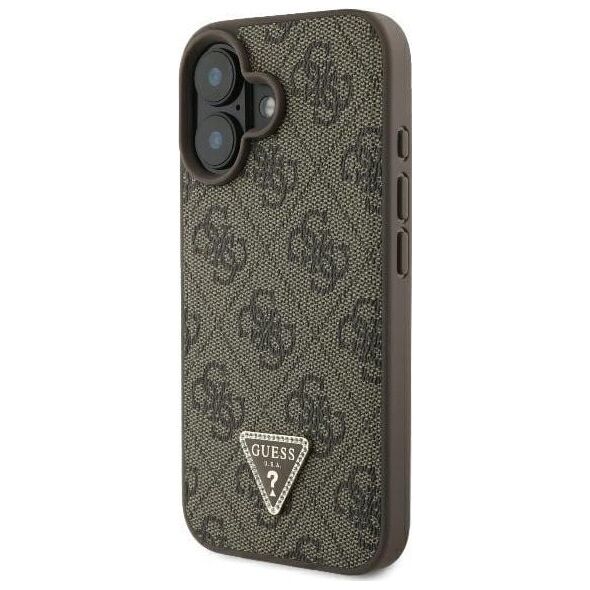 Guess Guess GUHCP16SP4TDSCPW iPhone 16 6.1" brązowy/brown hardcase Leather Metal Logo Strass Crossbody