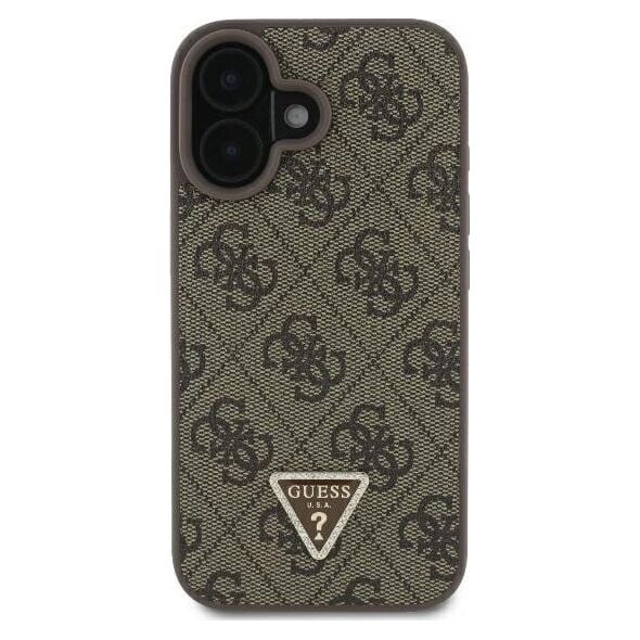Guess Guess GUHCP16SP4TDSCPW iPhone 16 6.1" brązowy/brown hardcase Leather Metal Logo Strass Crossbody