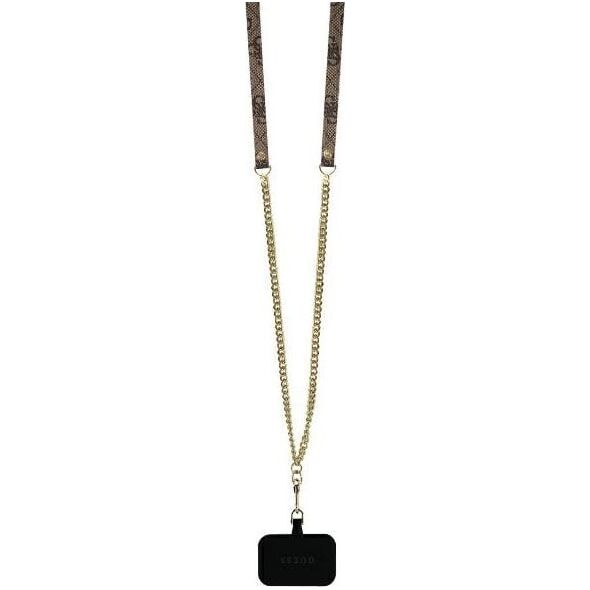 Guess Guess GUHCP16SP4TDSCPW iPhone 16 6.1" brązowy/brown hardcase Leather Metal Logo Strass Crossbody