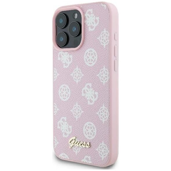 Guess Guess GUHMP16LPGPYSP iPhone 16 Pro 6.3" różowy/pink hardcase Peony Script Logo MagSafe