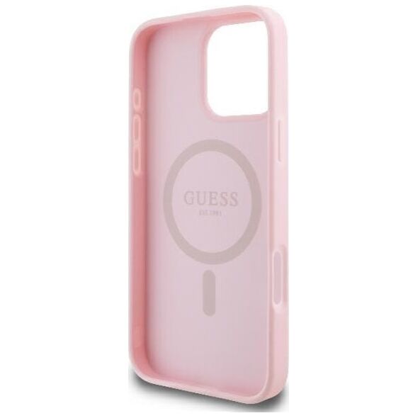 Guess Guess GUHMP16LPGPYSP iPhone 16 Pro 6.3" różowy/pink hardcase Peony Script Logo MagSafe