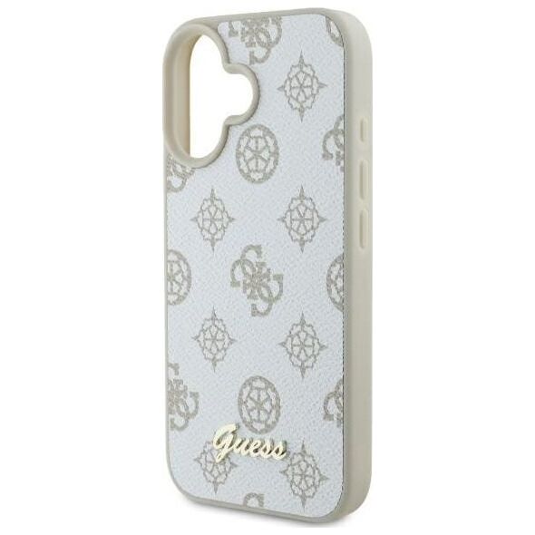 Guess Guess GUHMP16SPGPYSH iPhone 16 6.1" biały/white hardcase Peony Script Logo MagSafe