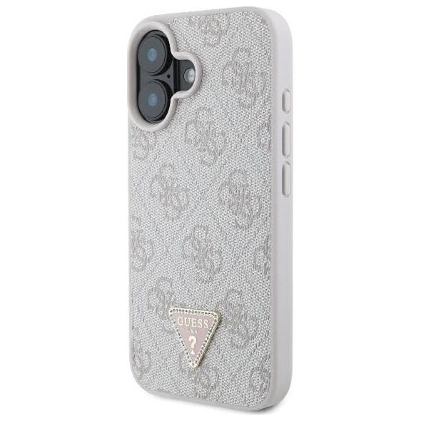 Guess Guess GUHCP16SP4TDSCPP iPhone 16 6.1" różowy/pink hardcase Leather Metal Logo Strass Crossbody