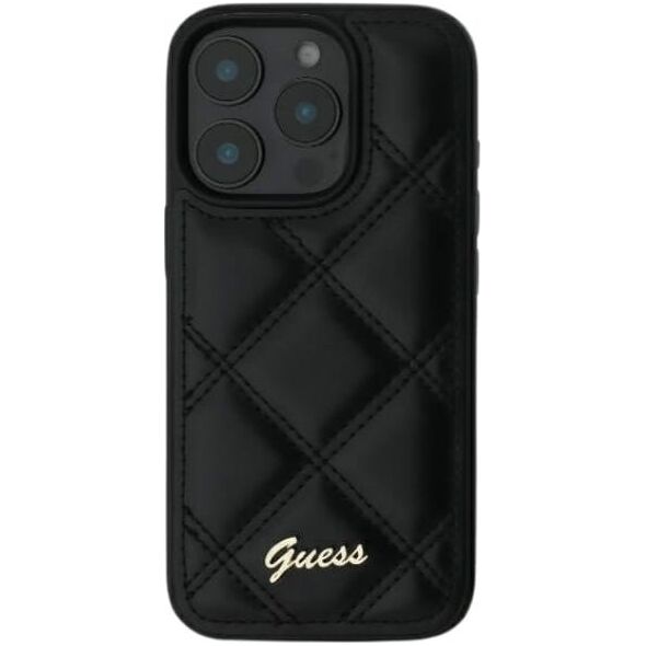 Guess Guess GUHCP16SPSQSQSK iPhone 16 6.1" czarny/black hardcase Quiled Metal Logo