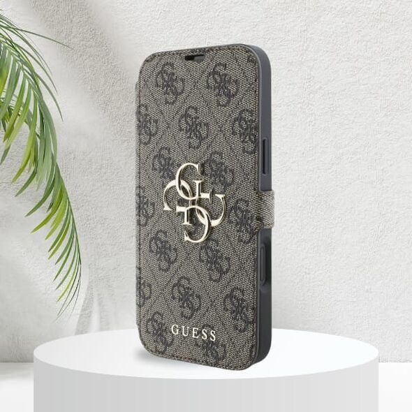Guess Guess GUBKP16M4GMGBR iPhone 16 Plus 6.7" brązowy/brown book 4G Metal Logo