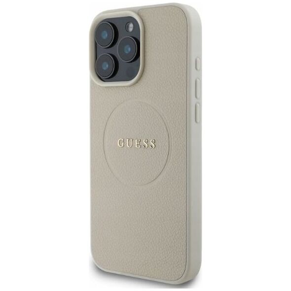 Guess Guess GUHMP16XPGHSMME iPhone 16 Pro Max 6.9" hardcase Grained Ring MagSafe beżowy