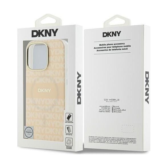 DKNY DKNY DKHMP16XHRHSEP iPhone 16 Pro Max 6.9" różowy/pink hardcase Repeat Texture Pattern With Stripe
