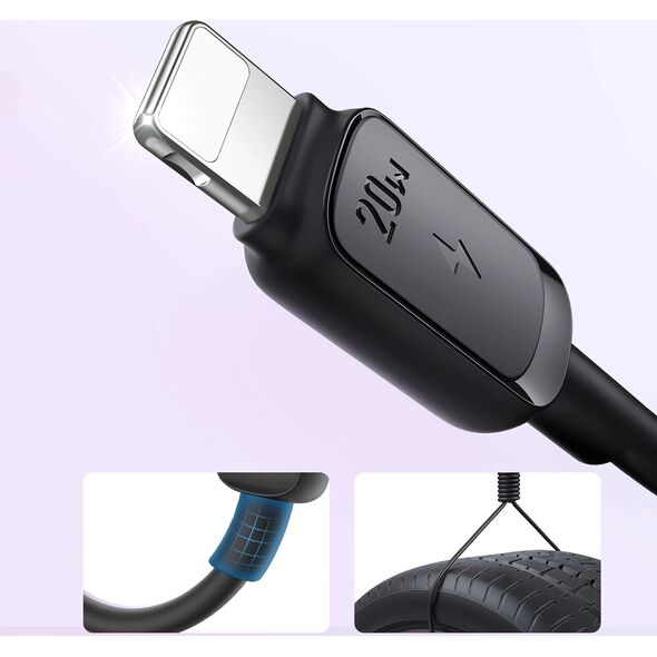 Kabel USB Joyroom Kabel Joyroom Multi-Color Series A14 USB-C / Lightning 20W 1.2 m - czarny