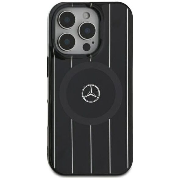 Mercedes Mercedes MEHMP16S23HRSK iPhone 16 6.1"    czarny/black hardcase MB Double Layer Crossed Lines MagSafe