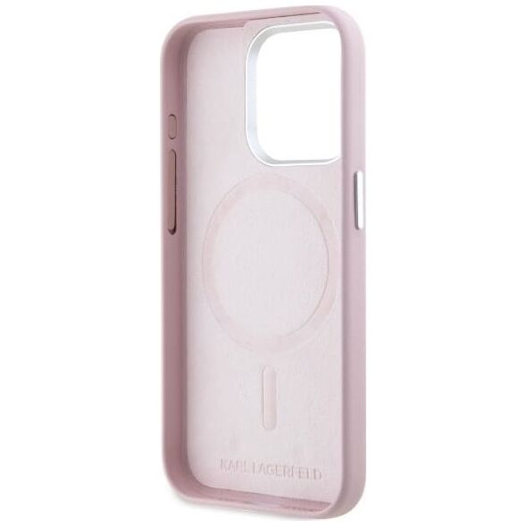 Karl Lagerfeld Karl Lagerfeld KLHMP15LPGMSRPP iPhone 15  Pro 6.1" różowy/pink hardcase FW Metal Plate MagSafe