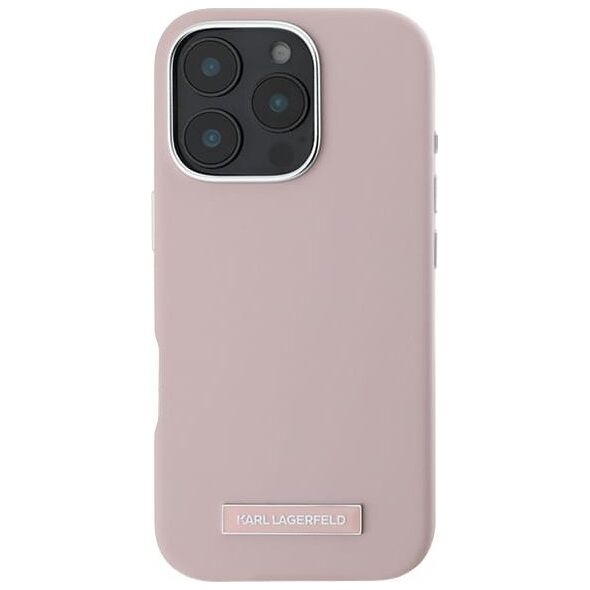 Karl Lagerfeld Karl Lagerfeld KLHMP15LPGMSRPP iPhone 15  Pro 6.1" różowy/pink hardcase FW Metal Plate MagSafe