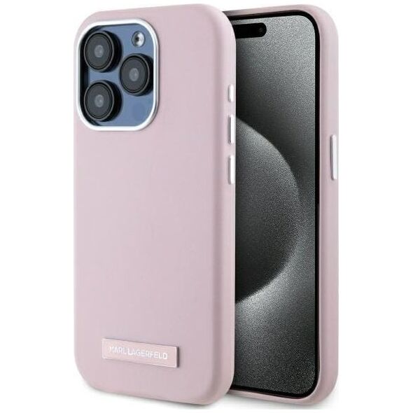 Karl Lagerfeld Karl Lagerfeld KLHMP15XPGMSRPP iPhone 15  Pro Max 6.7" różowy/pink hardcase FW Metal Plate MagSafe