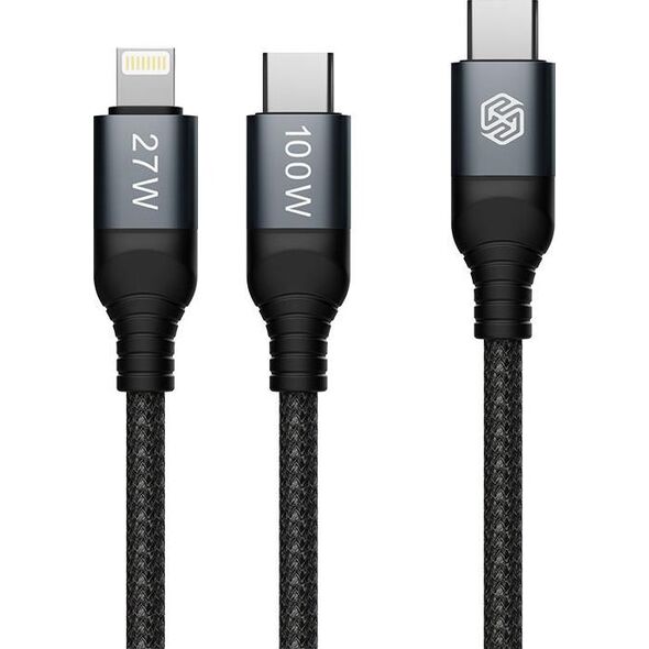 Nillkin Kabel Nillkin Data Cable DualPower 2w1 USB-C PD 3.0 100W, Lightning PD 27W black