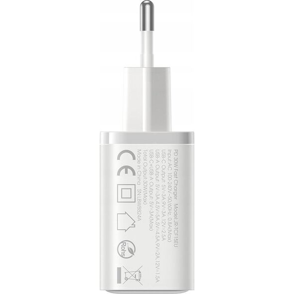Ładowarka Joyroom Ładowarka Joyroom JR-TCF15 sieciowa USB-C / USB-A 30W - biała