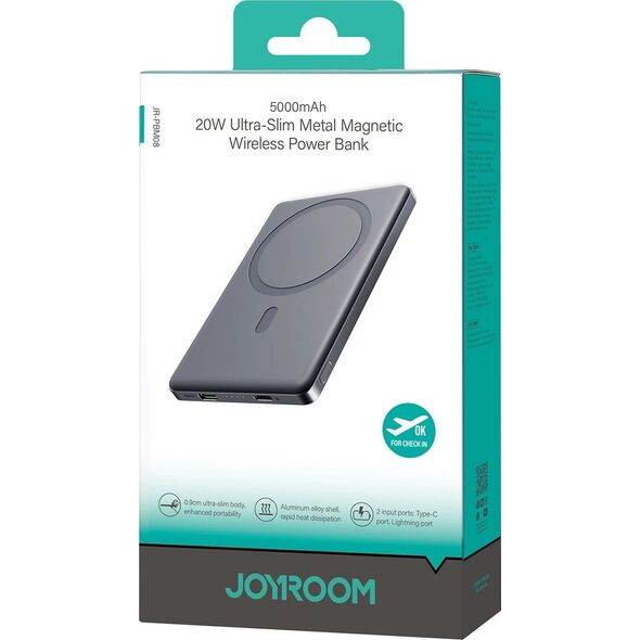 Joyroom Powerbank Joyroom JR-PBM08 5000mAh 20W z ładowaniem indukcyjnym - szary