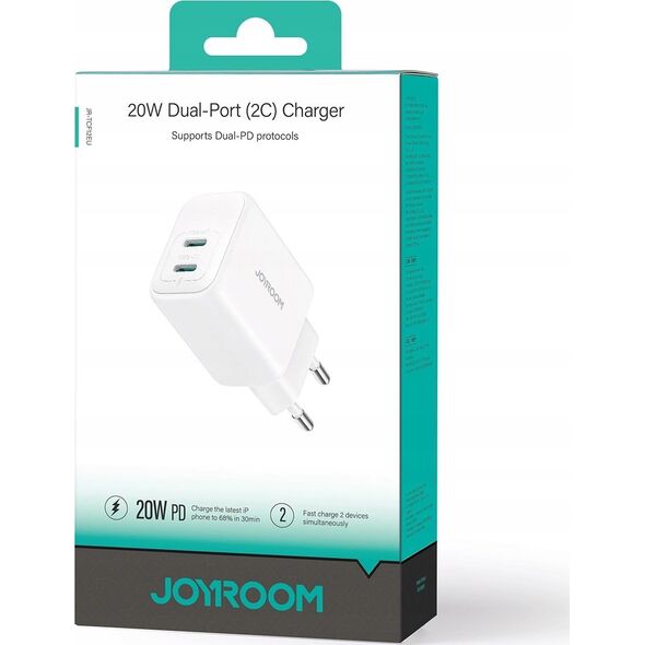 Ładowarka Joyroom Ładowarka Joyroom JR-TCF12 sieciowa 2x USB-C 20W PD / QC 3.0 - biała