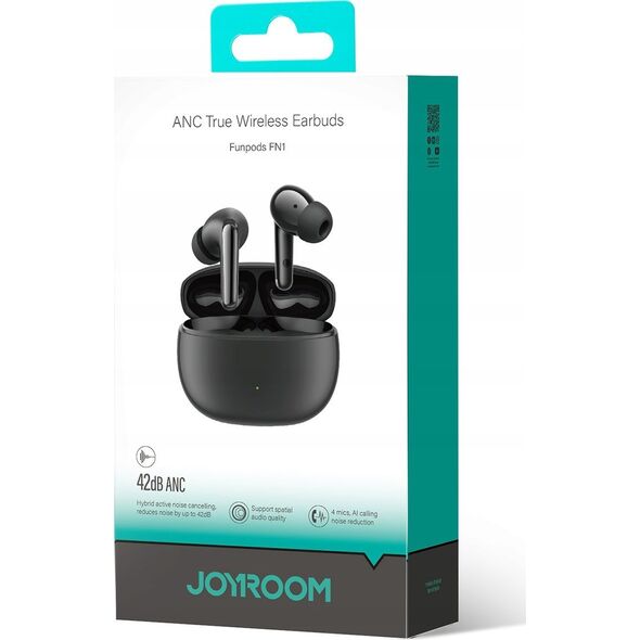 Słuchawki Joyroom Słuchawki Joyroom Funpods JR-FN1 bezprzewodowe douszne TWS Bluetooth 5.4 ANC ENC - czarne