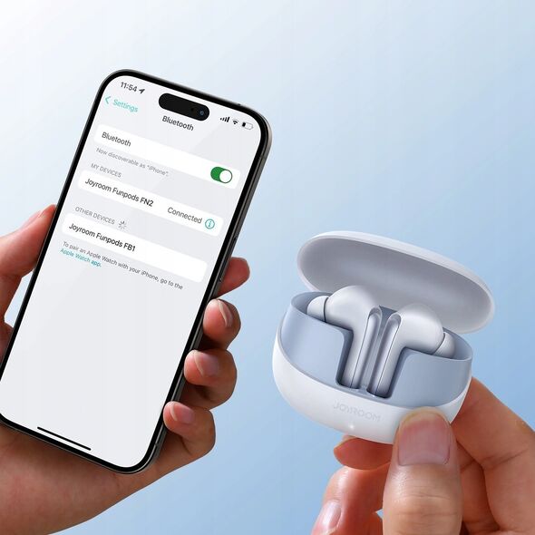 Słuchawki Joyroom Słuchawki Joyroom Funpods JR-FN2 douszne TWS z Bluetooth 5.4, funkcją ANC i ochroną IP54 - białe