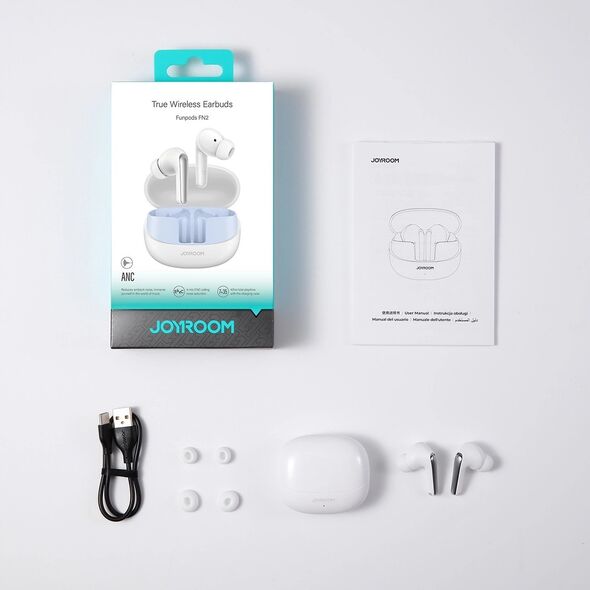 Słuchawki Joyroom Słuchawki Joyroom Funpods JR-FN2 douszne TWS z Bluetooth 5.4, funkcją ANC i ochroną IP54 - białe